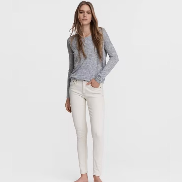 *NWT* rag & bone ~ cate mid rise skinny jeans, denim, ecru, sz 27 - Picture 1 of 4